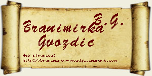 Branimirka Gvozdić vizit kartica